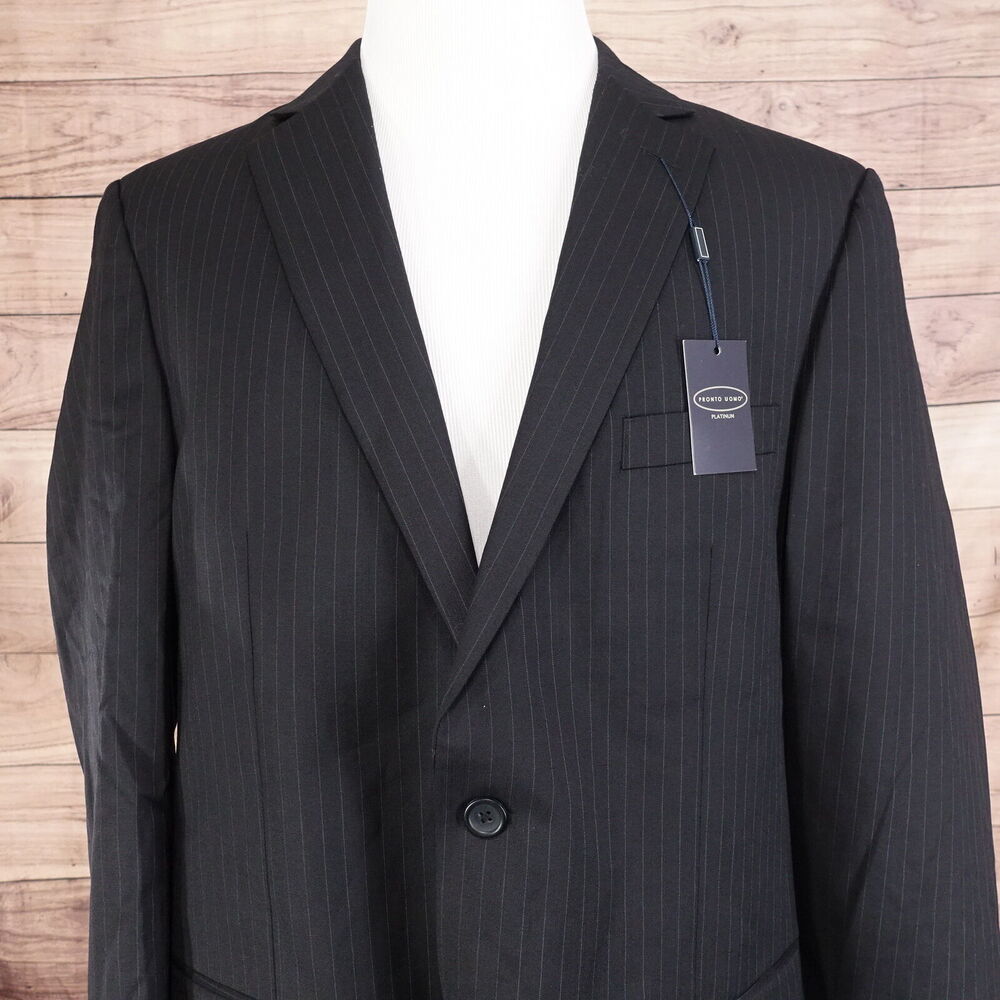 NWT PRONTO UOMO PLATINUM STRIPED SUIT JACKET MENS‎ SIZE 44 X-LONG NEW! WOOL